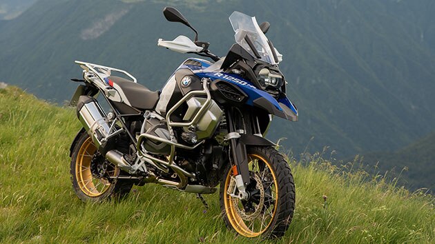 BMW R 1250 GS Adventure in front of a mountain backdrop