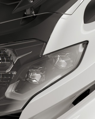 Focus on the LED headlights.